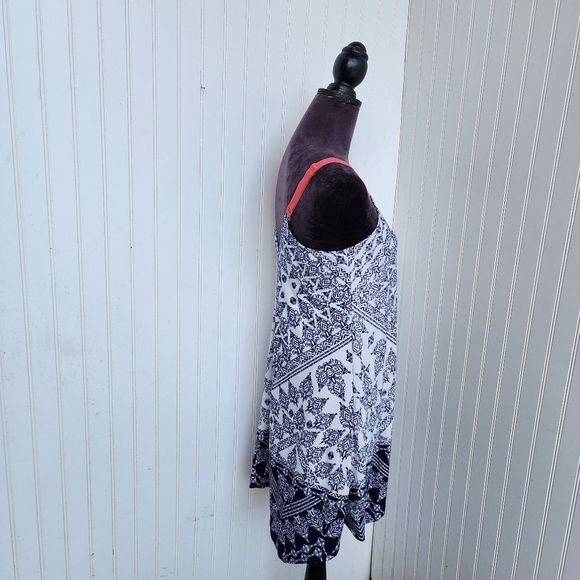 Apt 9 Intimates Paisley Geo Print Chemise Nightgown Lingerie Dress Navy Coral M - Picture 5 of 10